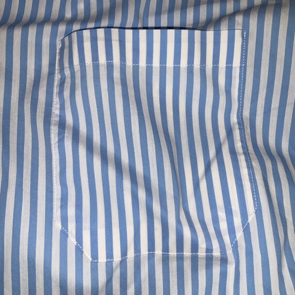 Alexander Jordan 3X Blue/White Vertical Striped Embroidered Button down Shirt - Picture 8 of 11